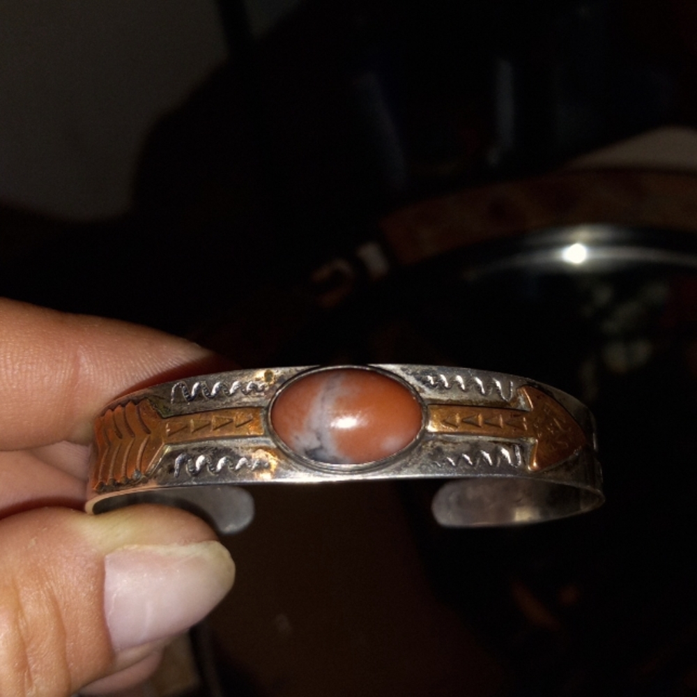 Antique Navajo silver cuff bracelet